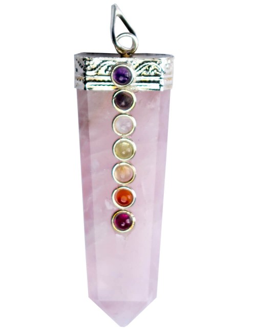 Anhänger-Rosen-Quarz-7chakras-Anhänger-Frauenschmuck