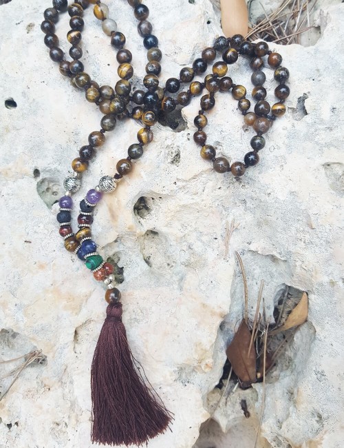 collana-etnica-mala-indù-occhio di tigre