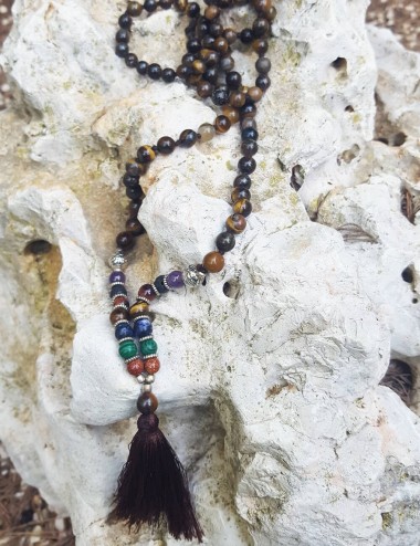 Mala-Tibetan-Halskette-Hindu-Tiger-Auge 2