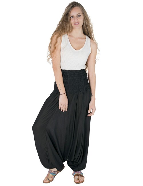 Pantalon-afghan-noir-caoutchouc-large