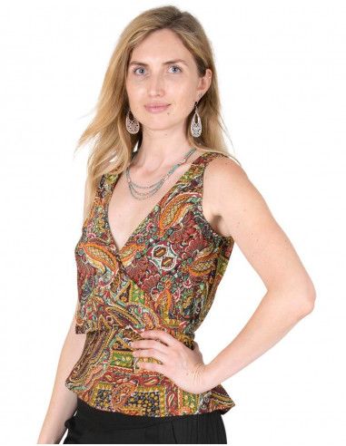 camisa-de-verão-mulher-moda-hippie estampada