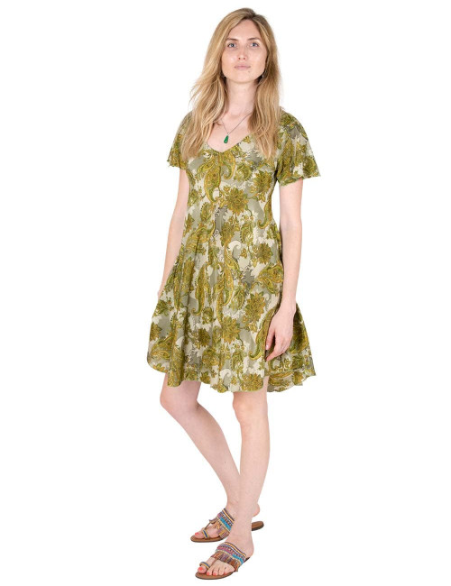 robe-courte-soie-été-vert-été