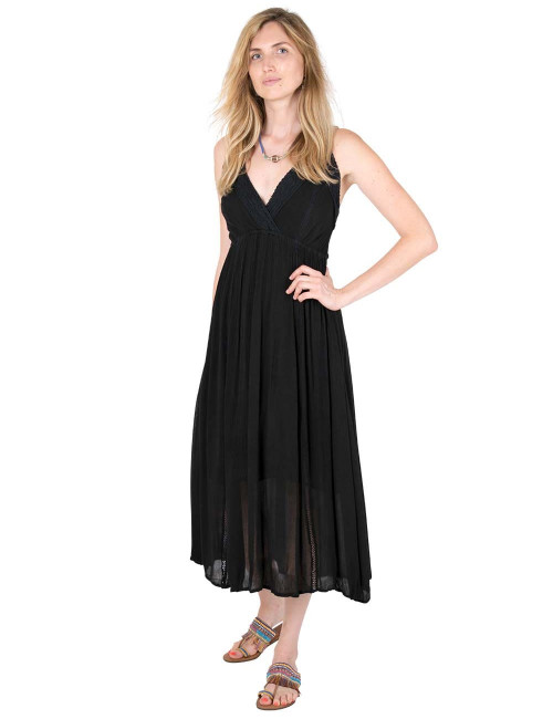 robe-coton-double-tissu-été-noir
