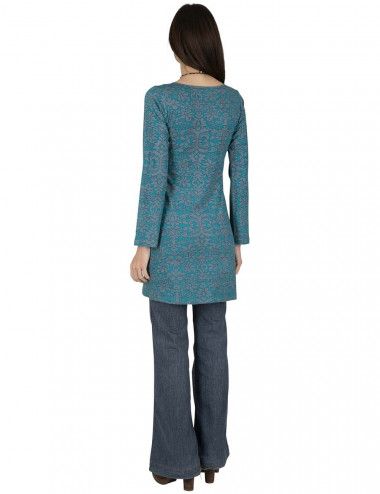 vestido curto-claro-estampado-azul-outono 2