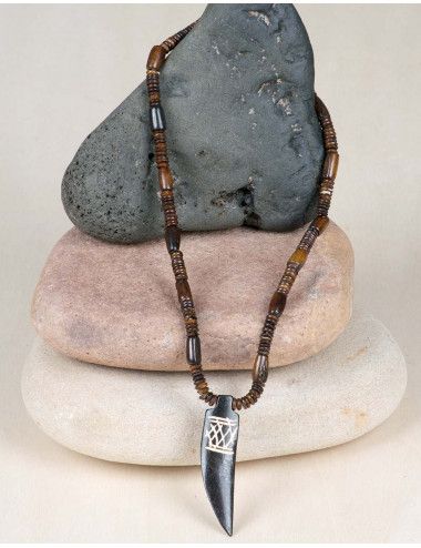 collier-homme-hippie-bone-brown-beach 2
