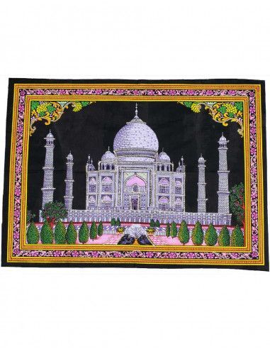 Taj-Majal-handgemachter-Wandteppich mit Pailletten