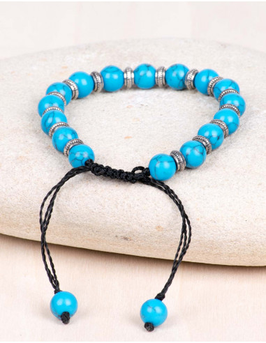 bracelet-pierre-minéral-turquoise-ajustable