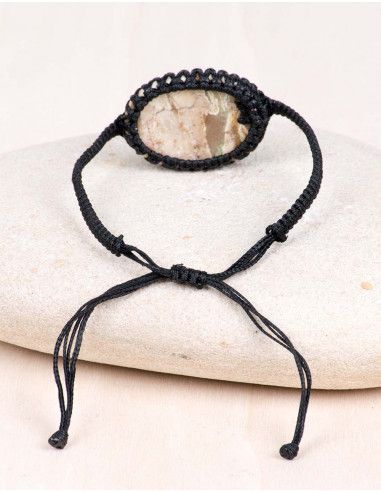 pulsera-hippie-unisex-nudos-piedra-mineral