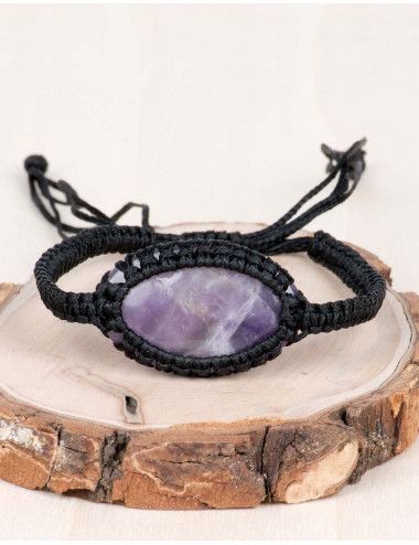 bracciale-unisex-macramè-pietra-minerale 2