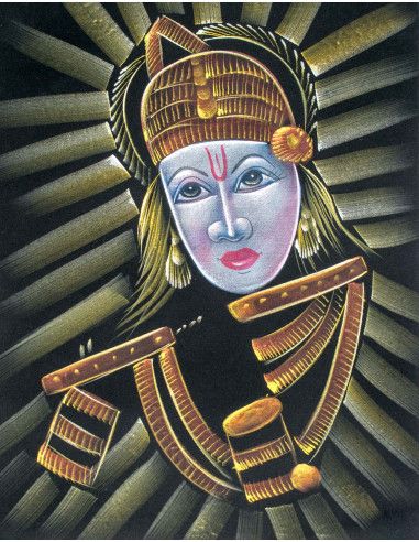 tapisserie-krishna-dieu-hindou-peint-sur-velours