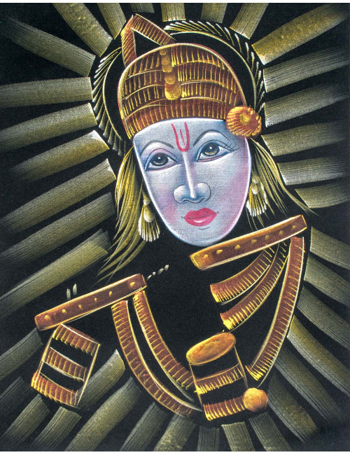 arazzo-krishna-dio-indù-dipinto-su-velluto