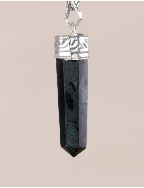 ciondolo-pietra-minerale-onice-nero-ottagonale
