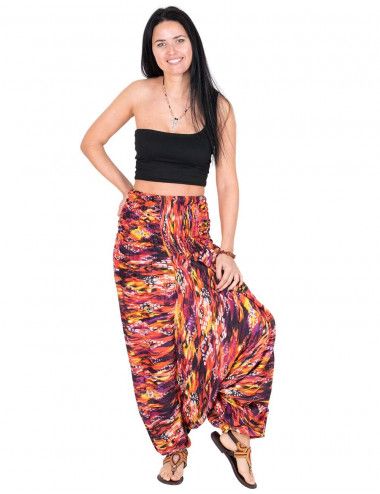 afghan-pants-red-print-woman-hippie 2