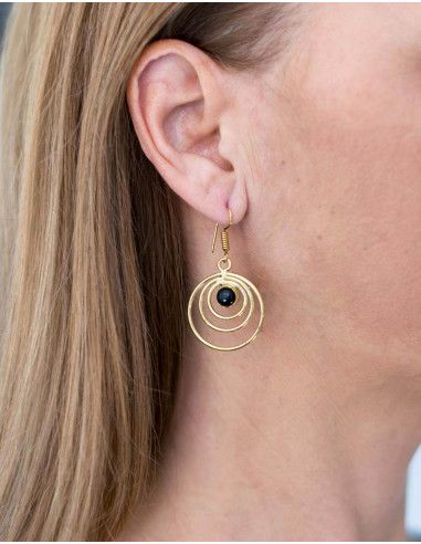 earring-circles-stone-ethnic-gold