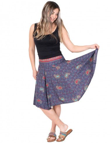 jupe-midi-en-soie-imprimée-bleu-été