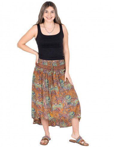 Jupe en soie imprimée