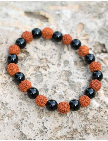 pulsera-piedra-mineral-onix-y-rudraksha 2