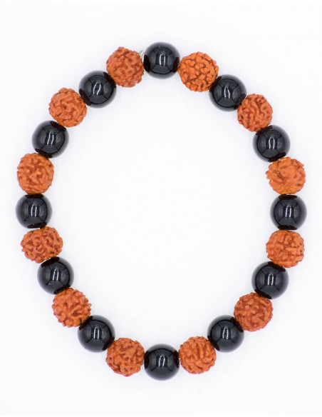 Bracciale combinato Rudraksha e Onix