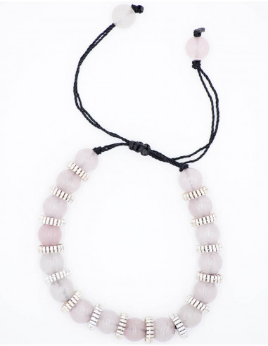 pulsera-etnica-piedras-minerales-cuarzo-rosa
