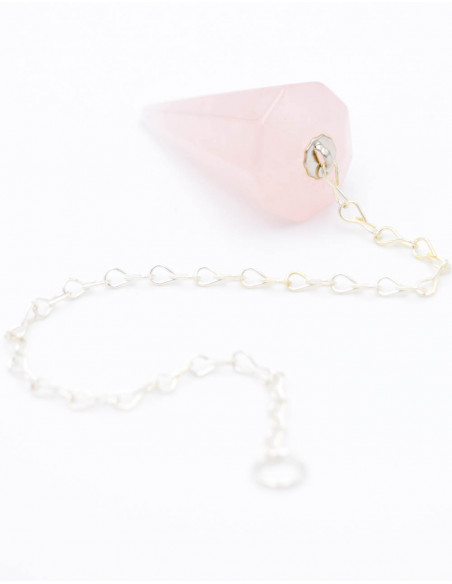 Pêndulo Mineral de Quartzo Rosa