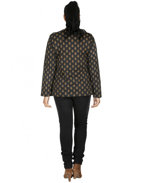 Schwarzes T-Shirt Gold Details