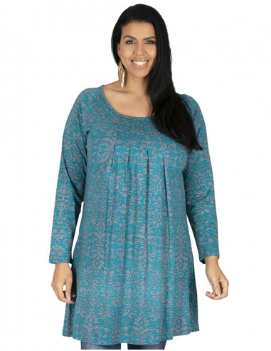 T-shirt lunga azzurra