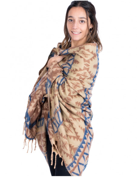 Soft fringed shawl