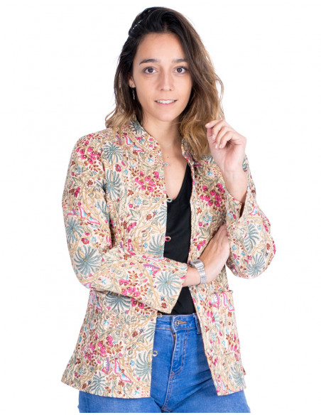 Reversible Cotton Mao Jacket - Hippie Chic Style - Exclusive Indian Handicraft