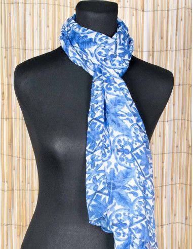 Mousseline de soie-foulard-rectangulaire-imprimés-uniques