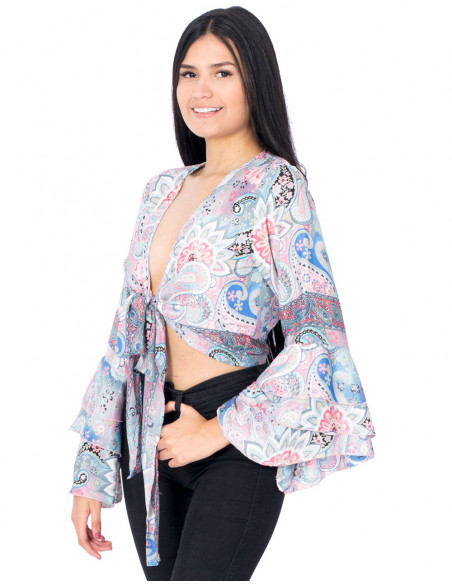 Boho Top mit weiten Ärmeln