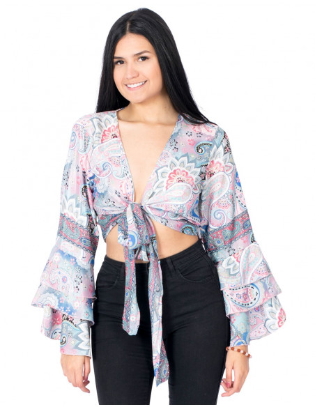 Boho Top mit weiten Ärmeln
