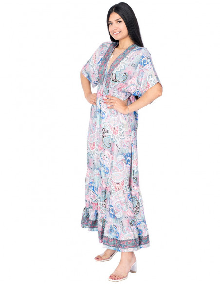 Robe longue à imprimé pastel