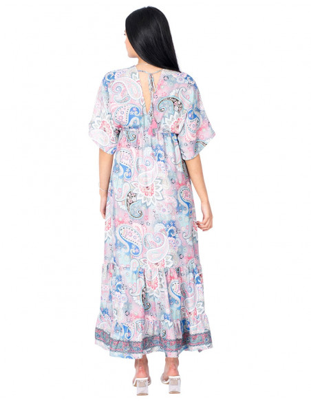 Langes Kleid mit Pastelldruck