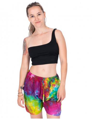 short-multicolor-tie-dye-playa