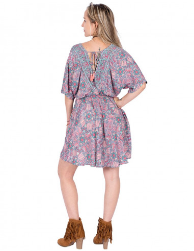 Vestido curto mangas largas