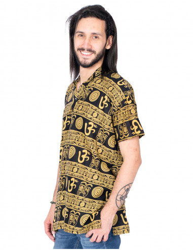 camisa-hombre-hippie-amarillo-simbolo-om