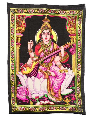 tapiz-familia-dioses-saraswati-india-hinduismo