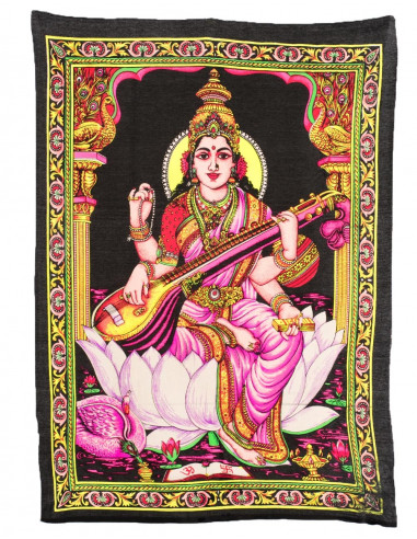 Hindu Goddess Saraswati Tapestry