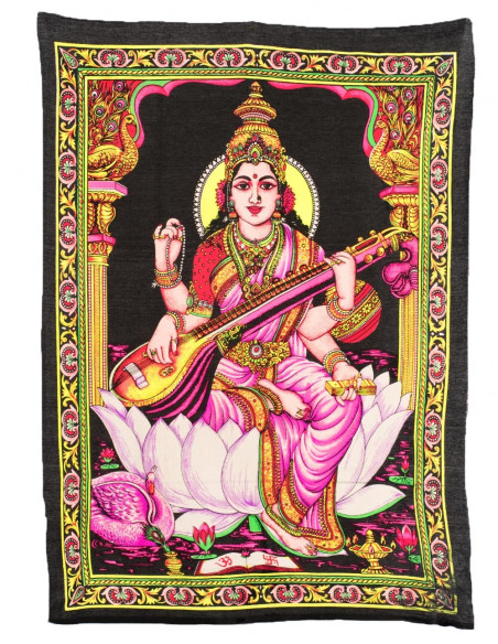 Arazzo della dea indù Saraswati