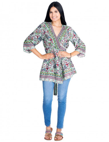 Long Crossed Blouse