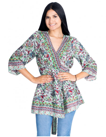 Blusa Longa Cruzada