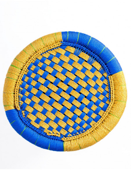 Hocker aus geflochtenem Bambus – handgefertigt in Indien – exklusiv und bequem – 40 x 39 cm