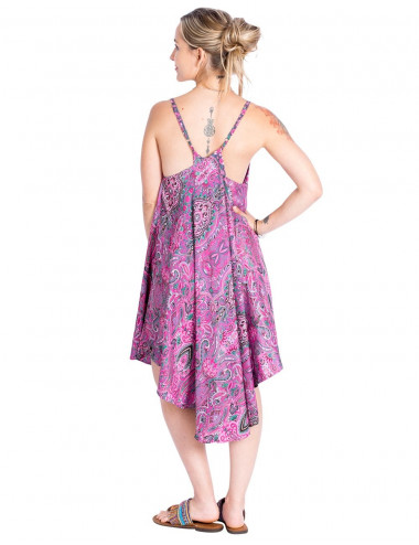 vestido-corto-seda-desigual-rosa 2