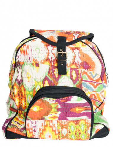 Printed Backpack with Stitching
