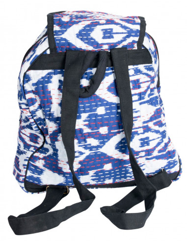 Blue and White Backpack