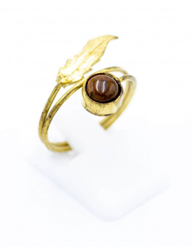 Anel espiral com pedra