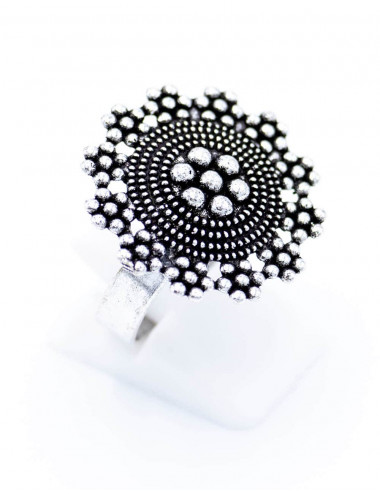 Carved Ethnic Flower Ring 2
