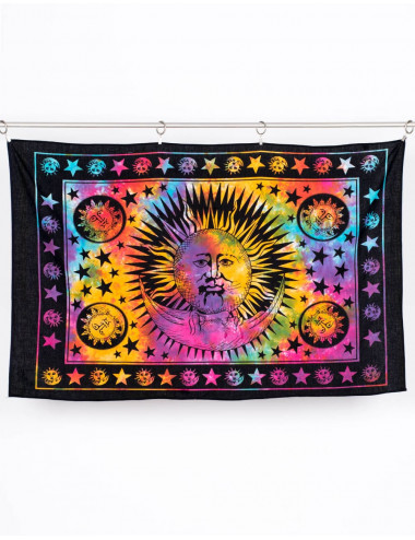 Sun and Moon Batik Tapestry