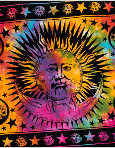 Sun and Moon Batik Tapestry