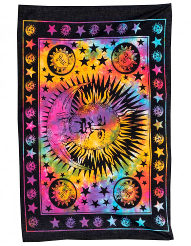 Sun and Moon Batik Tapestry